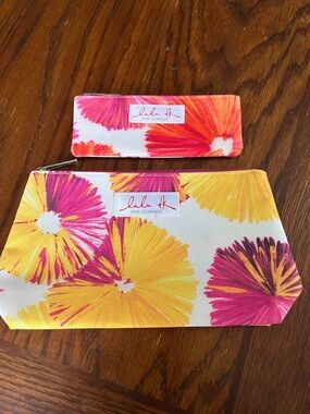 Clinique Floral Cosmetic Bag Set in Yellow, Pink, Orange